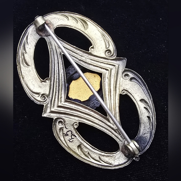 Art Nouveau Pink Sash Pin Brooch Antique - Picture 6 of 7